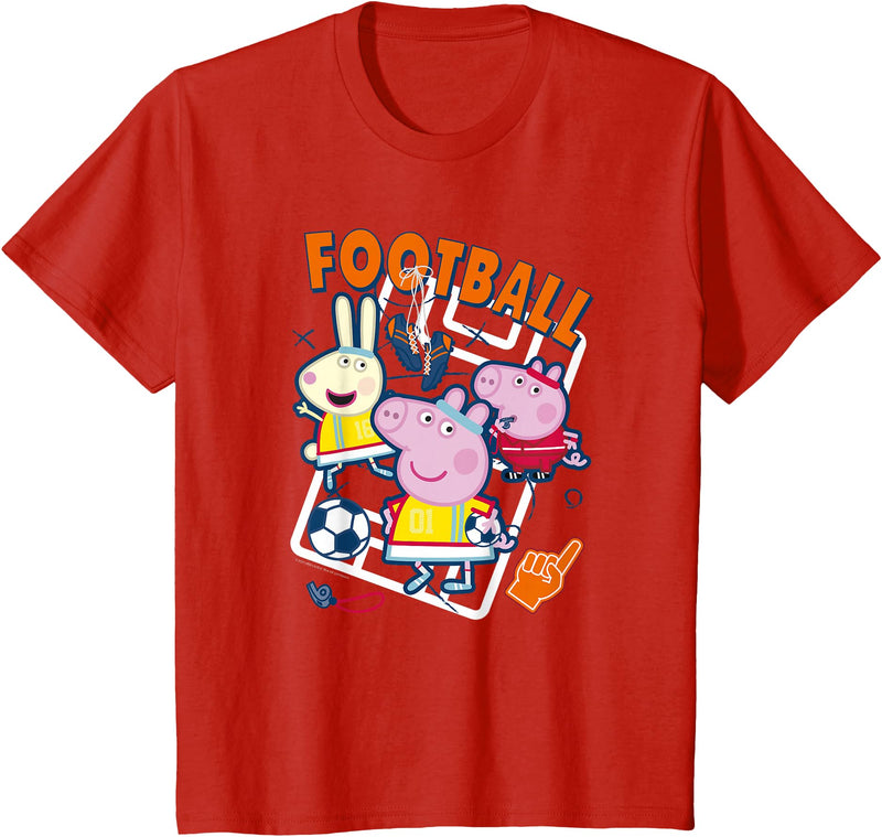 Peppa Pig Football Group Shot T-Shirt - Red