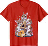 4th Birthday Bunny Rabbit Girl Birthday Age 4 T-Shirt in Red