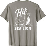 Sea Lion Trend (On Back) Hit The Sea Lion Funny Sealion Dance Trend T-Shirt - Slate Grey