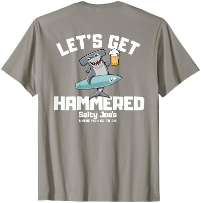 SALTY JOES Salty Joe's - Let's Get Hammered Lightweight, Graphic T-Shirt - size chart