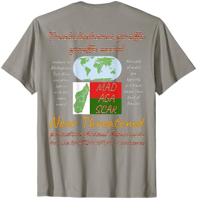 ETCreations Giraffe Weevil T-Shirt - size chart