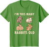 Cute Rabbit Lover Bunny Graphic T-Shirt (Cranberry Red) in Grass Green