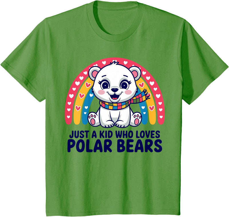 Kids Polar Bear Shirts Kids Children Polar Bear Kids T-Shirt - Grass Green