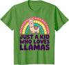 Kids Llama Shirts Childrens Llama Kids T-Shirt - Grass Green