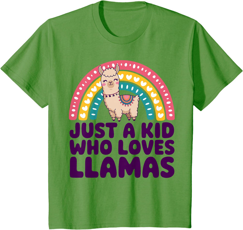 Kids Llama Shirts Childrens Llama Kids T-Shirt - Grass Green