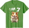 7 Years old 7 birthday Hamsters Boy Girl Hamster T-Shirt - Grass Green