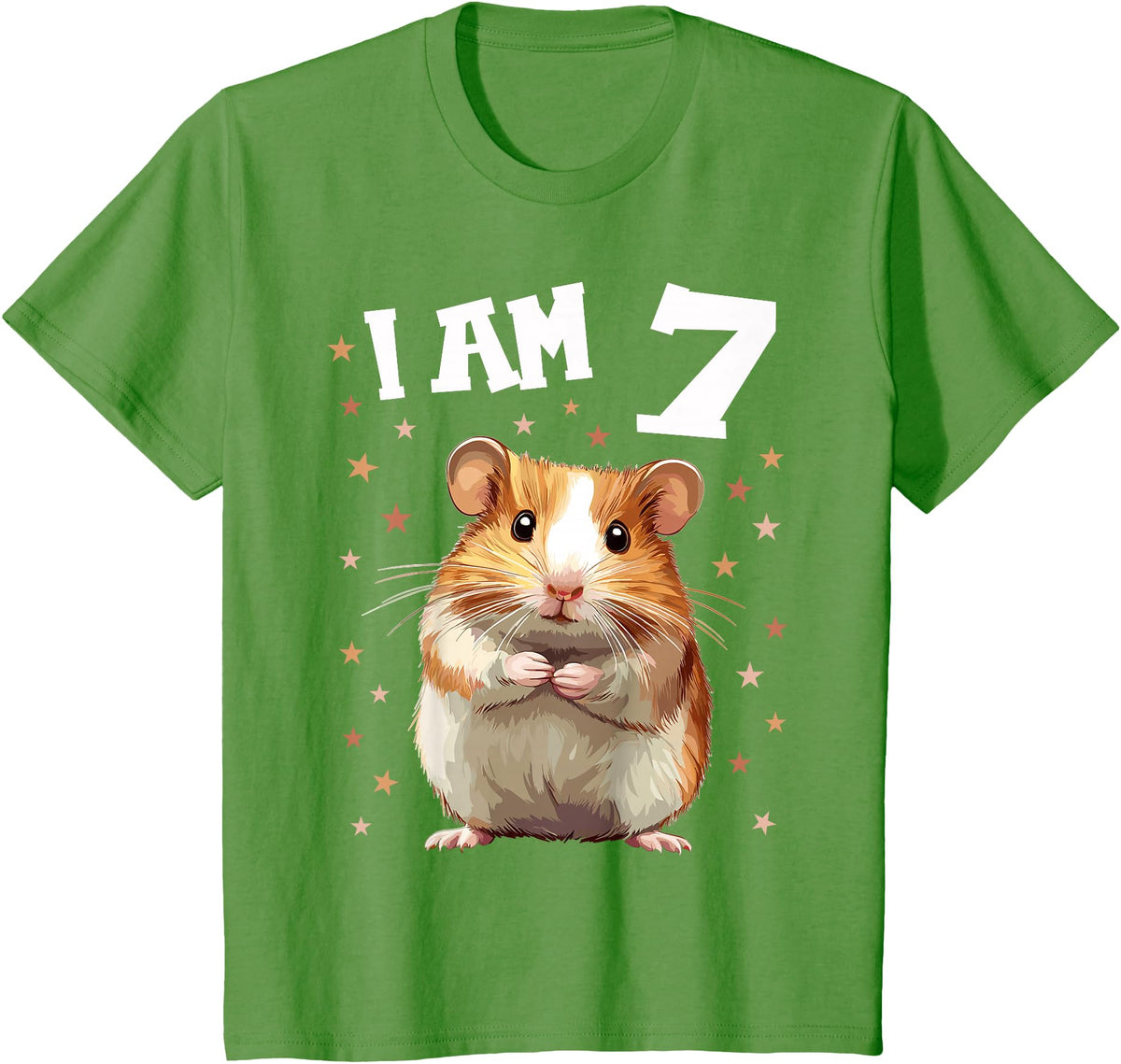 7 Years old 7 birthday Hamsters Boy Girl Hamster T-Shirt - Grass Green