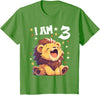 3 years old 3rd birthday Lion 3 Years old 3 birthday Lions Boy Girl Lion T-Shirt - Grass Green