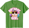 Girl Birthday Hamster Kids T-Shirt - Grass Green
