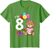 8th Birthday Teddy Bear - 8 Years Old Gift Tee Kids Eight Birthday Teddy Bear - 8 Year Old Girl T-Shirt - Grass Green