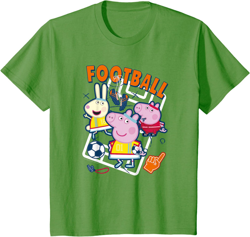 Peppa Pig Football Group Shot T-Shirt - Grass Green