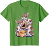 4th Birthday Bunny Rabbit Girl Birthday Age 4 T-Shirt in Grass Green