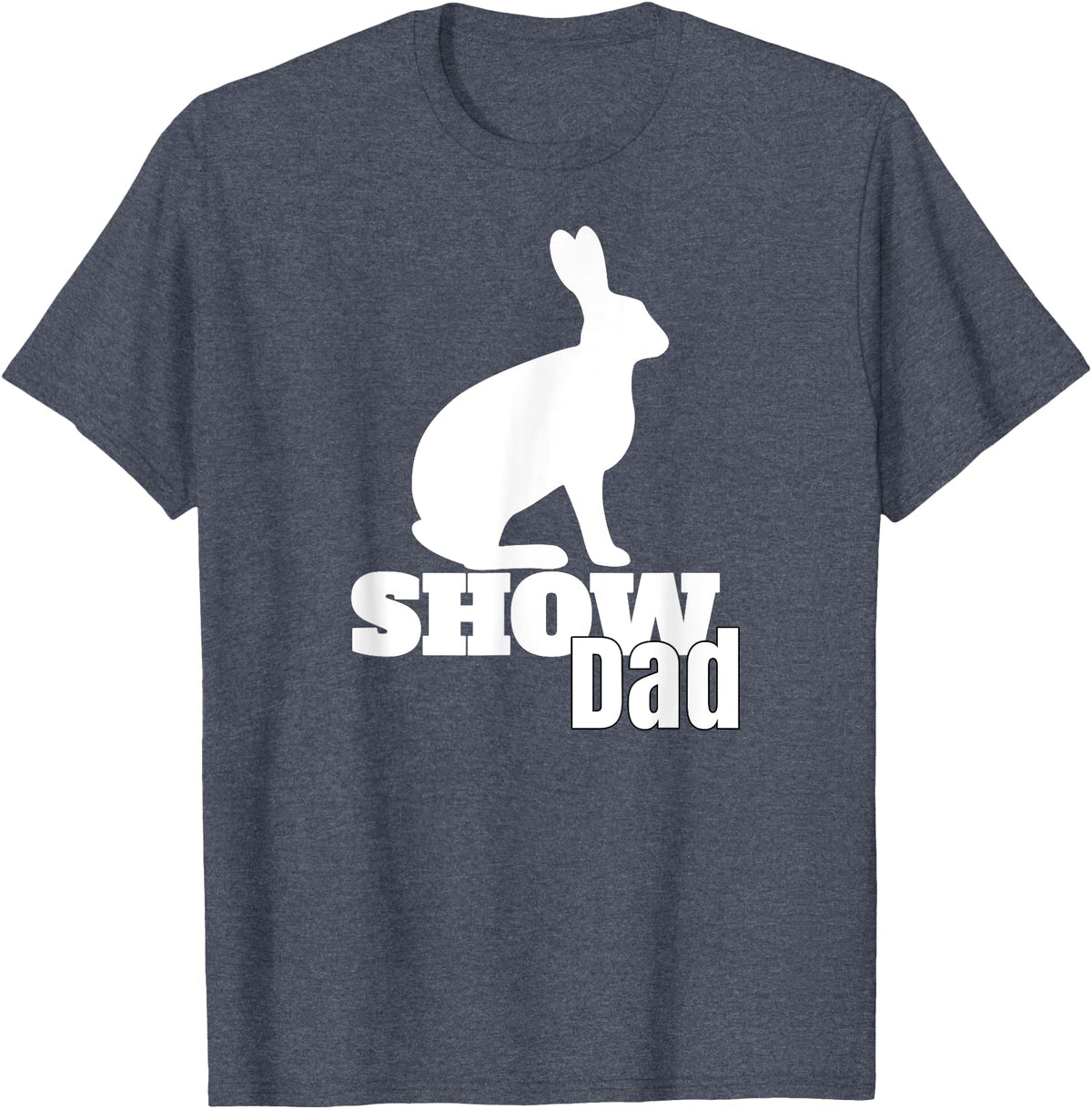 Show Dad Rabbit County Fair Livestock T-Shirt in Heather Blue