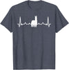 LLama Gifts & Accessories Llama Heartbeat Alpaca Llama Lover T-Shirt - Heather Blue