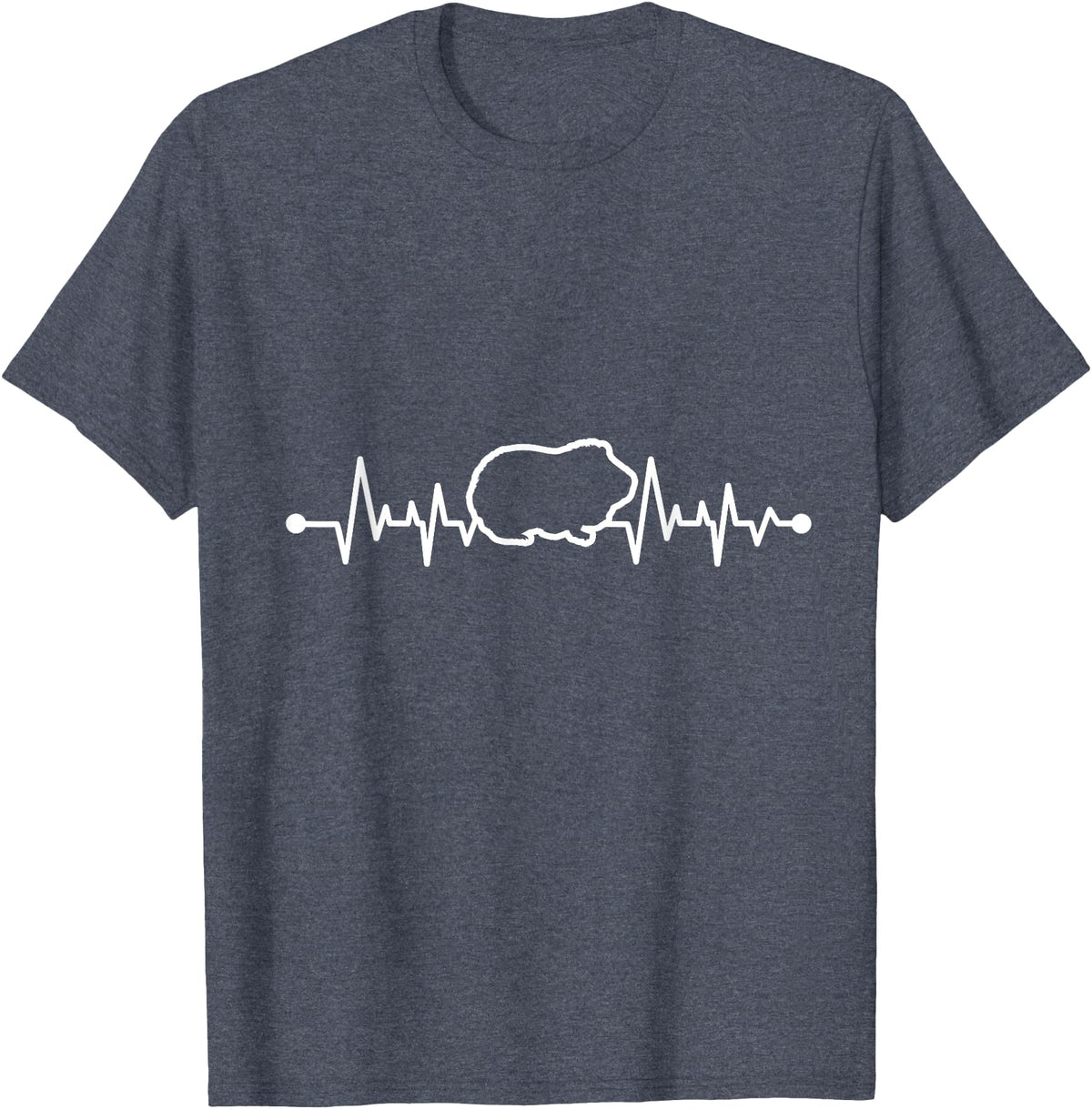 Animal Tee & Guinea Pig Animal Furry Potato Heartbeat Guinea Pig T-Shirt - Heather Blue