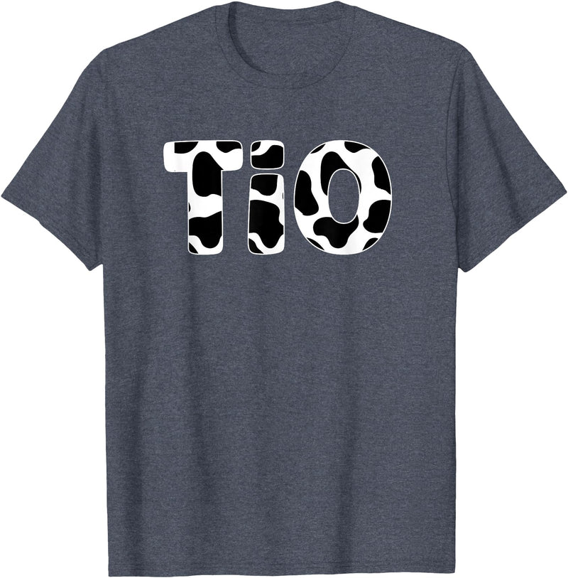 Zynx Matching Family Cow Birthday Matching Cow Birthday Cow Print Pattern Tio T-Shirt - Heather Blue
