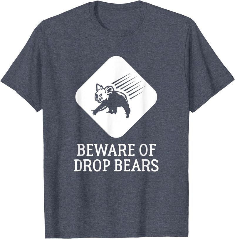 Australia Gifts Beware of Drop Bears Drop Bear T-Shirt - Heather Blue