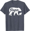 Matching Bear Family Apparel Vintage Papa Father Bear with 1 Cub father's Day T-Shirt - Heather Blue