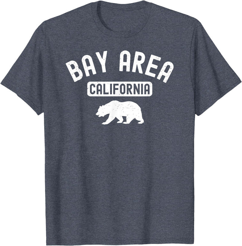 Cali Retro Tees Bay Area San Francisco Oakland Berkeley California 510 Bear T-Shirt - Heather Blue