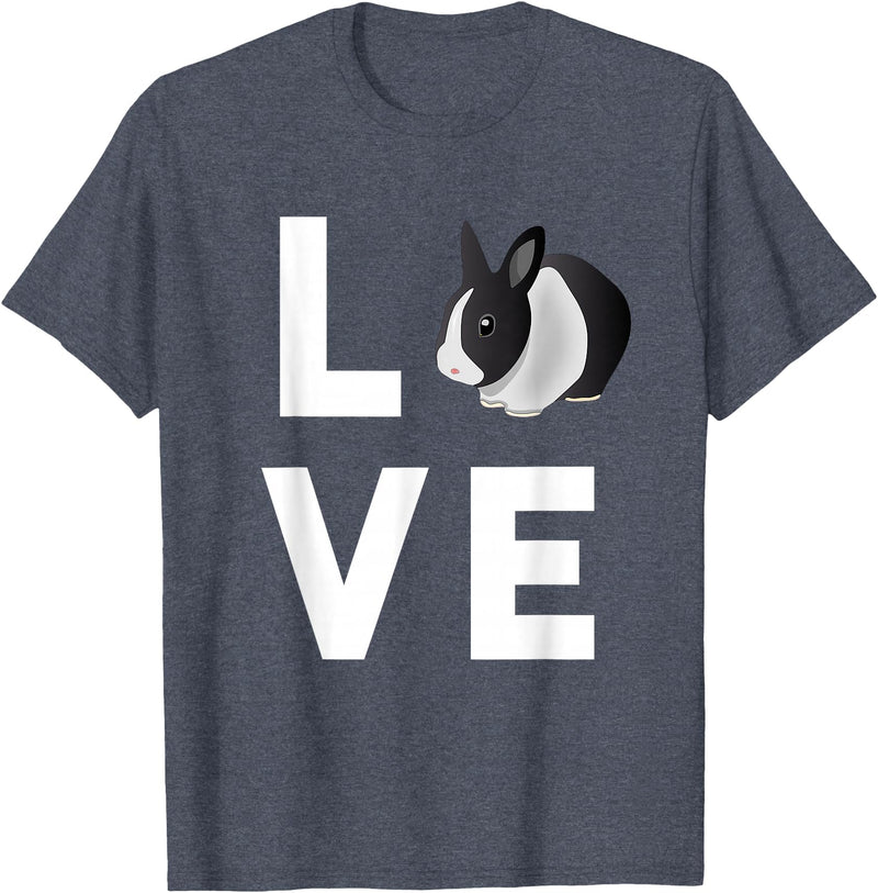 Cute I Love Rabbits Funny Bunny Rabbit Lover Gifts T-Shirt in Heather Blue