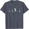 Fishing gifts Fishing heartbeat T-Shirt - Heather Blue