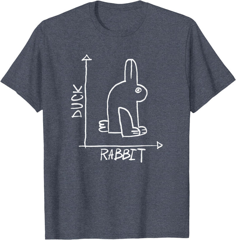 Funny Science Nerd Duck or Rabbit Physics Math Geek T-Shirt in Heather Blue