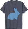 Cute Blue Rabbit Lover Bunny Graphic T-Shirt in Heather Blue