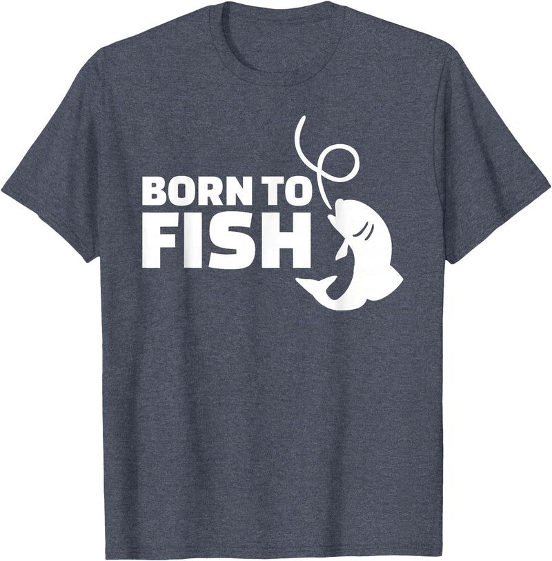 Fishing Born to fish T-Shirt - Heather Blue