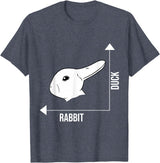 Rabbit Duck Illusion Philosopher T-Shirt in Heather Blue