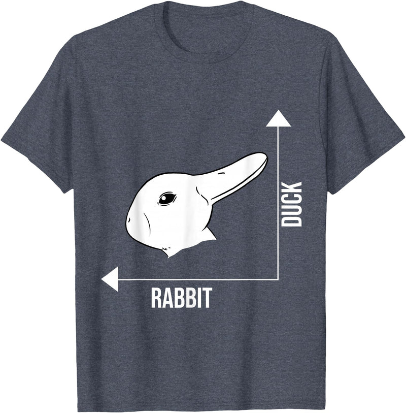 Rabbit Duck Illusion Philosopher T-Shirt in Heather Blue