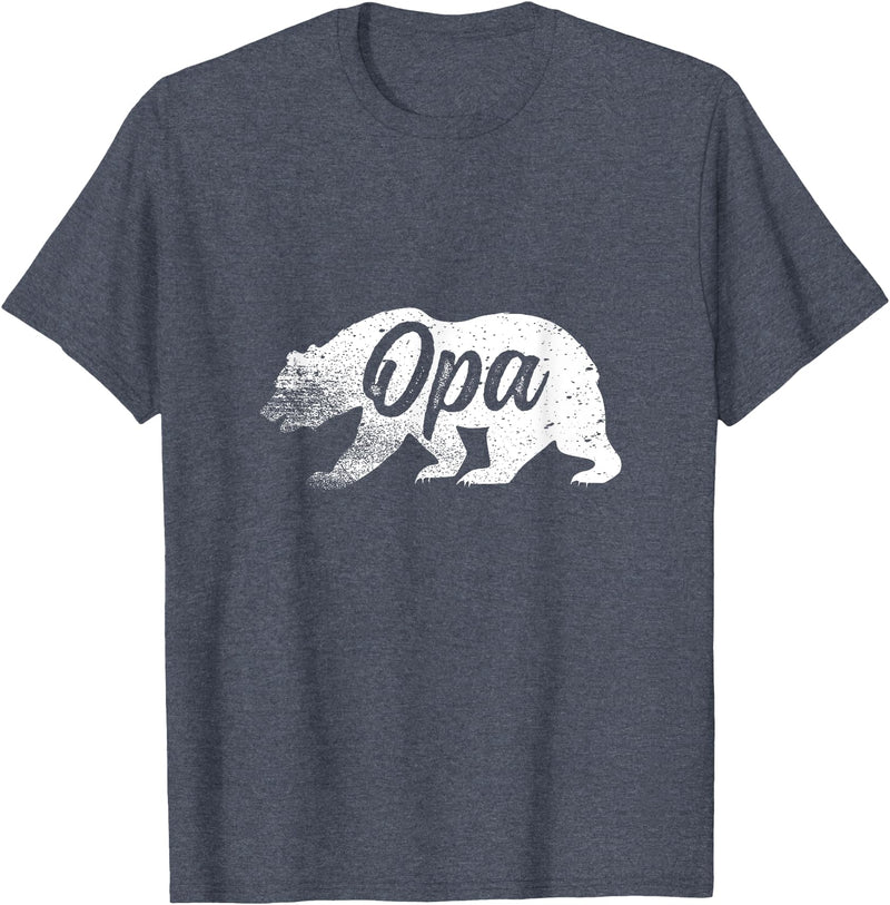 TheBearFamily Tees Opa Bear Fathers Day Shirt For Your Grandpa T-Shirt - Heather Blue