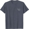 The Polar Bear Apparel Co Polar Bear Minimalist Badge Patch Line Art T-Shirt - Heather Blue