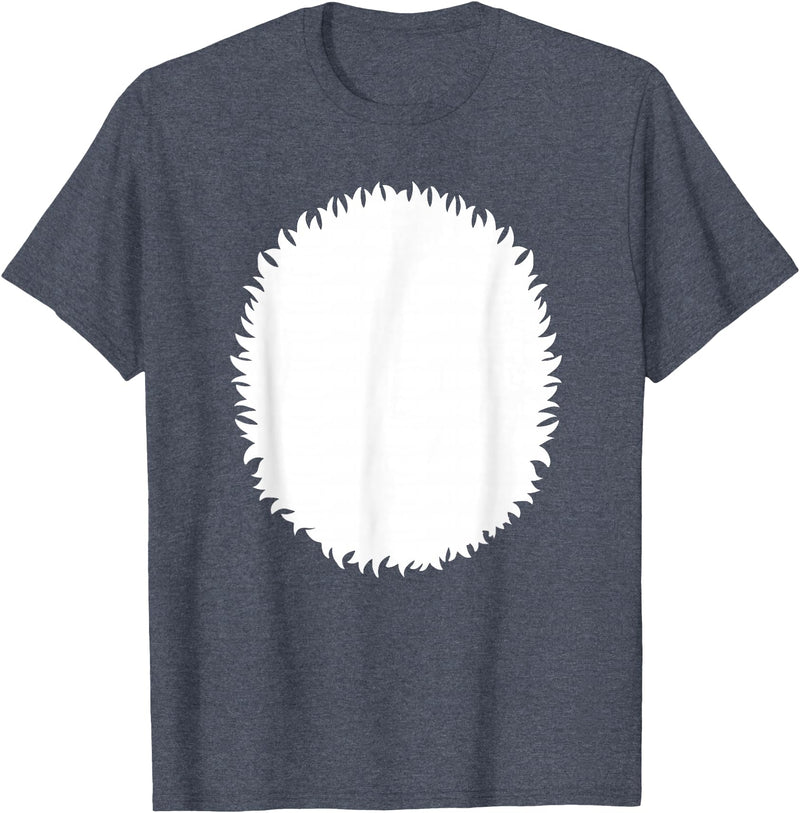 Animal Fur Costume Dress Up Shirts Panda Belly Skunk White Polar Bear Halloween Costume Shirt T-Shirt - Heather Blue