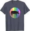 Animal Pride Retro Pig Gay Pride Vintage 80s Rainbow Pig Farm Animal Gift T-Shirt - Heather Blue