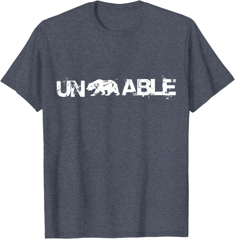 Funny Unbearable T-Shirt - Un Bear Able Tee Funny Un Bear Able Shirt - Unbearable T-Shirt T-Shirt - Heather Blue