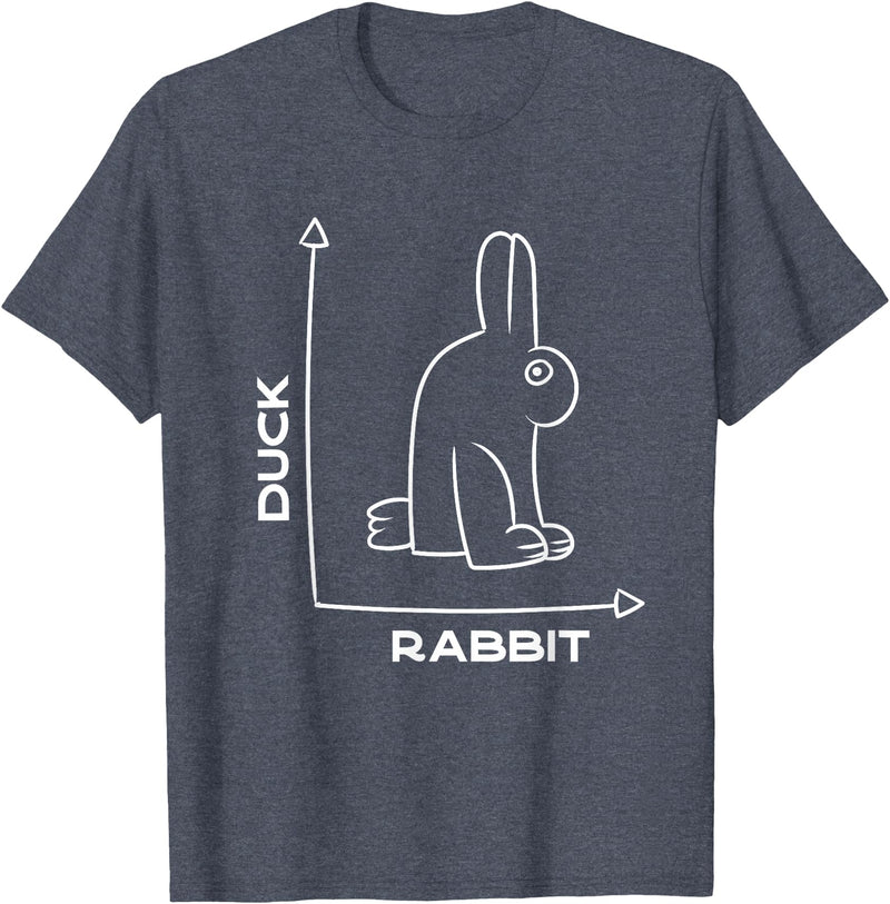 Duck - Rabbit - Funny - Joke - Bunny - Optical Illusion -Pun T-Shirt in Heather Blue