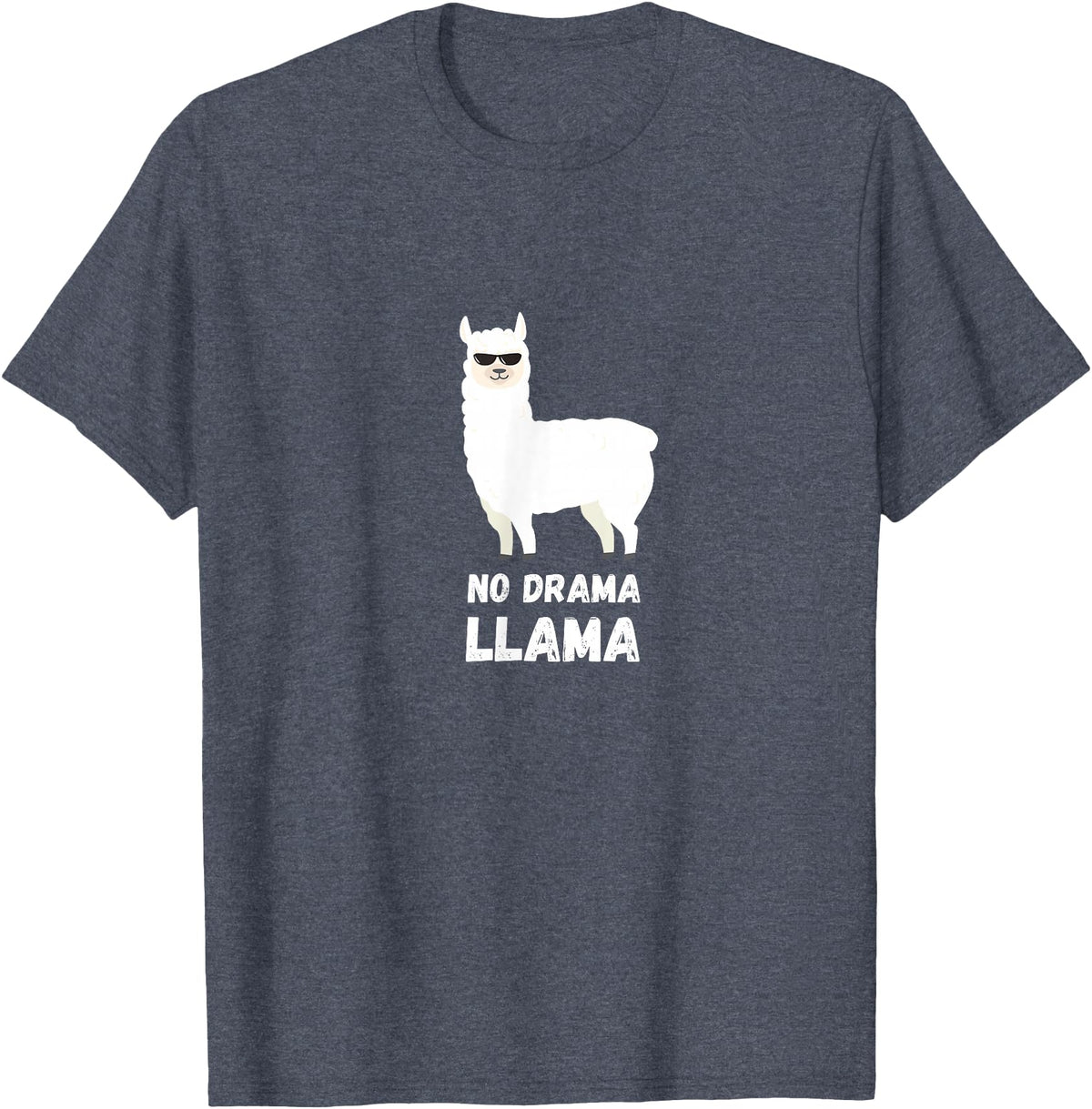 No Drama Llama Funny Llama T-Shirt - Heather Blue