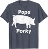 Papa Porky Pig Daddy Father Hog pork T-Shirt - Heather Blue