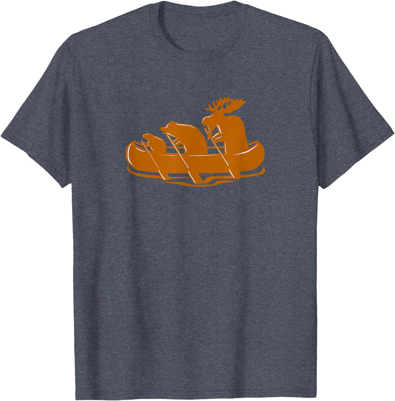 Canoe Gifts Men Women I Vicoli Merch Canoeing Beaver Bear Moose Canoe Team Funny T-Shirt - Heather Blue
