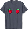Fruit Boobs Co Strawberry Fruit Boobs Funny Summer Food T-Shirt - Heather Blue