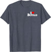 LOVE OF BUFFALO HEART CITY APPAREL I LOVE HEART BUFFALO NY T-Shirt - Heather Blue