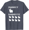 Rabbit & Rabbyte Computer Coding Nerds Jokes Programmer T-Shirt in Heather Blue