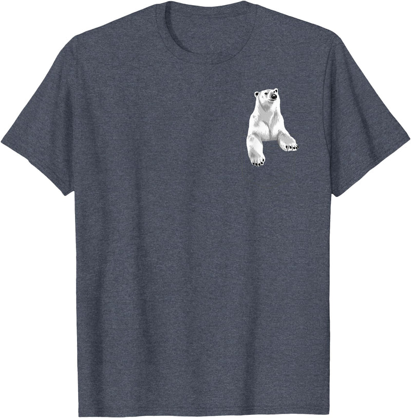 Polar Bear Gift Polar Bear Accessories & Stuff Cute Polar Bear For Men Women Kids Pocket Animal Zookeeper T-Shirt - Heather Blue
