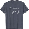 Red Angus cow decor Red Angus Cow Art Print T-Shirt - Heather Blue