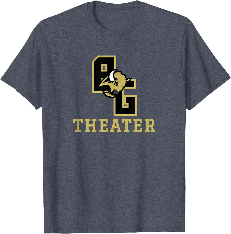 Buffalo Gap High School, Swoope, VA 24479 Buffalo Gap High School Bison Theater T-Shirt - Heather Blue