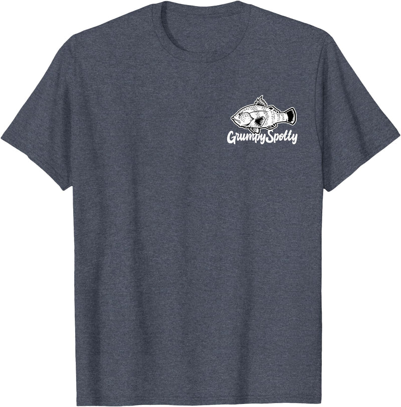 Grumpy Spotty Apparel Grumpy Spotted Bay Bass Everyday Shirt T-Shirt - Heather Blue