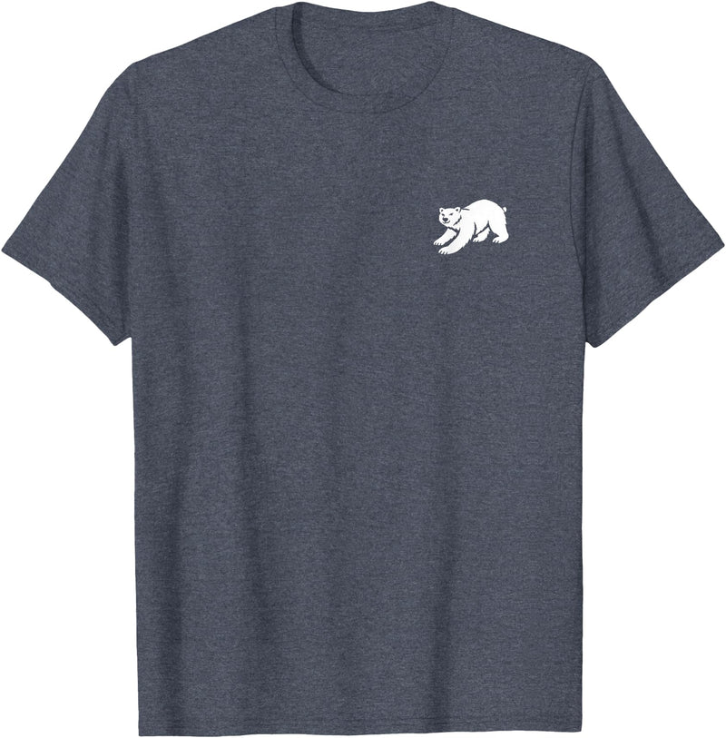 Playful Critter Apparel Co. Polar Bear Minimalist Black and White T-Shirt - Heather Blue