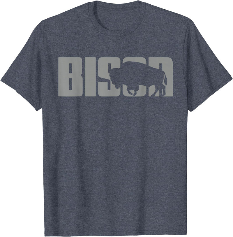 Bison Buffalo Apparel Bison Lover Buffalo Clothing - Buffalo Bison T-Shirt - Heather Blue