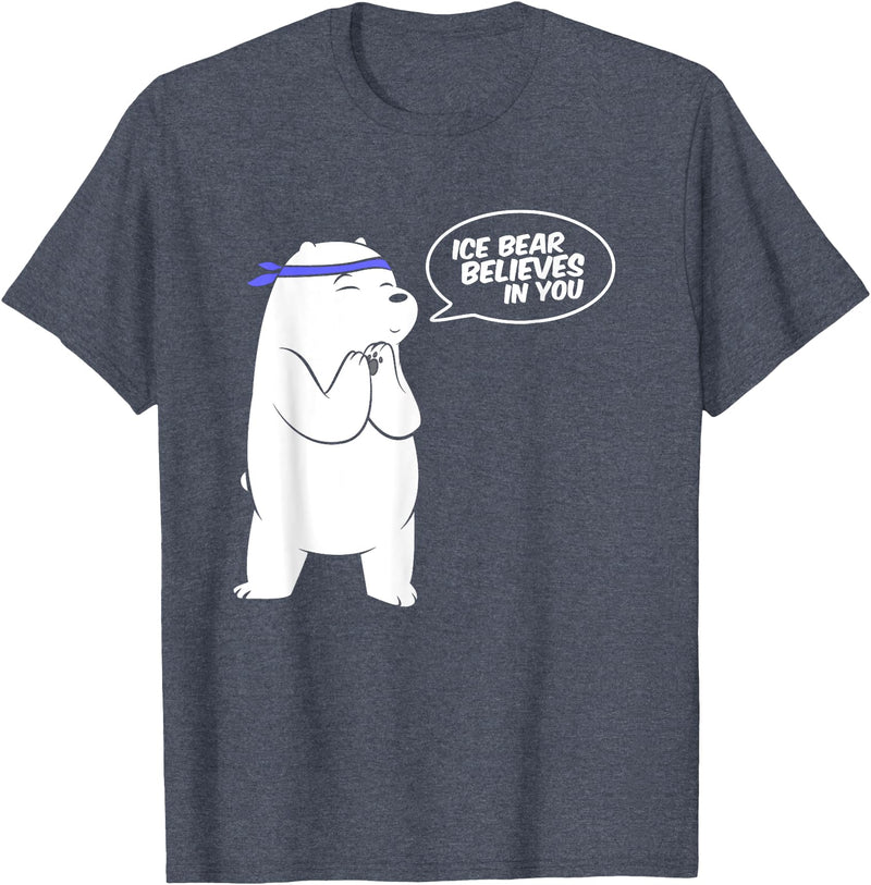 Cute Polar Bear Animal T-Shirts Ice Bear Believes In You - Polar Bear T Shirt - Heather Blue