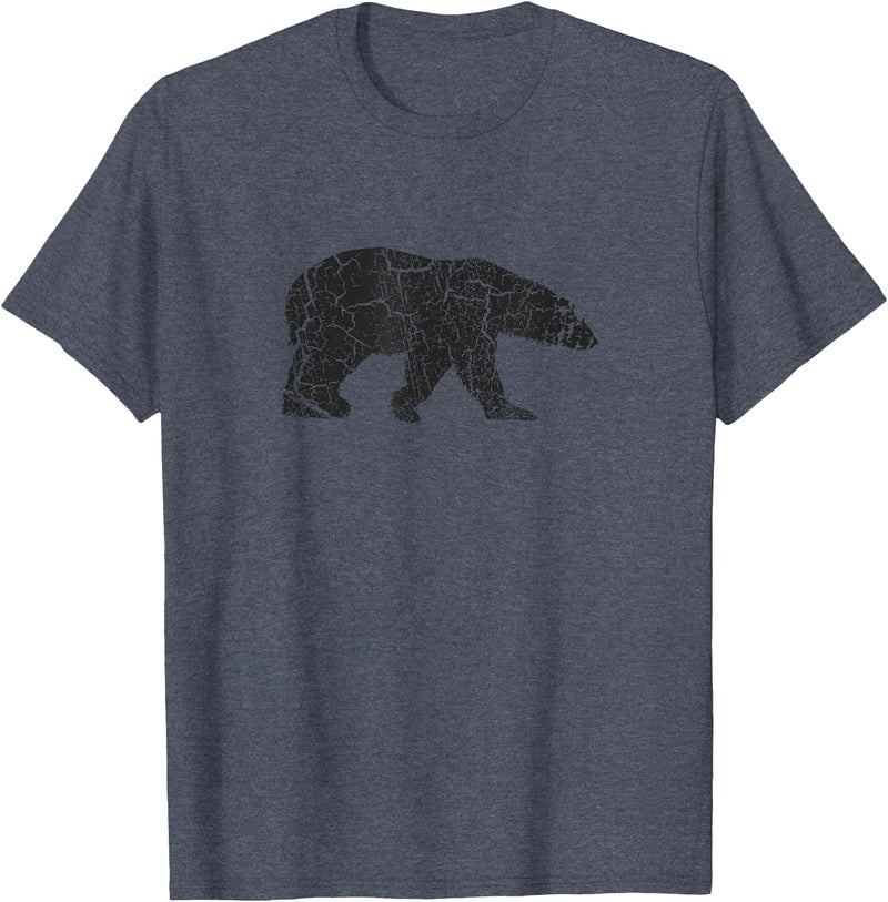 Vintage Polar Bear Merch and Gifts Polar Bear Distressed Print - Vintage Polar Bear T-Shirt - Heather Blue